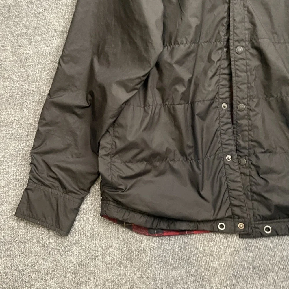 The North Face Quilted Jacket Mens Sz M Insulated Flannel Reversible Black